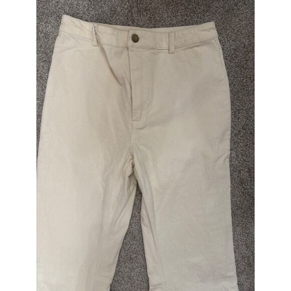 By Together Super High-Rise Raw Hem Bell Bottom in Cream, Small - Picture 5 of 7